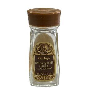 Vintage Durkee Mesquite Grill Seasoning Glass Bottle With Brown Lid
